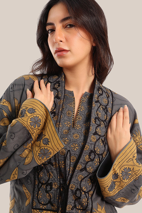 Polar fleece reversible long sleeve coat